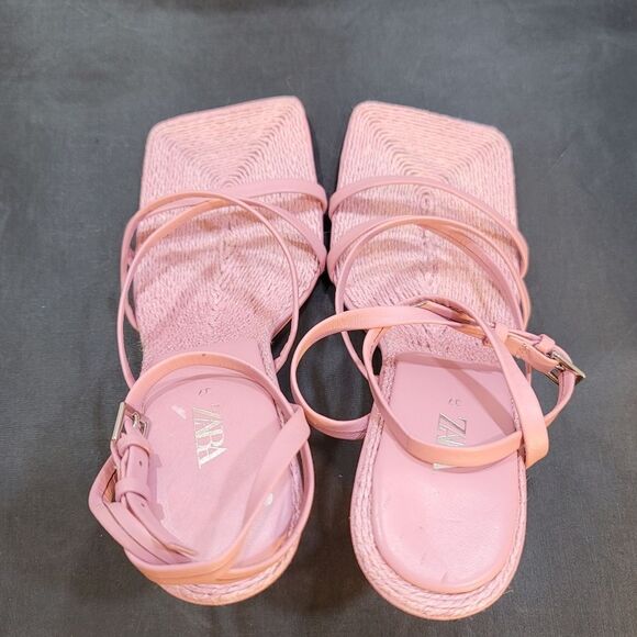BRAND NEW ZARA SQUARE TOE MULTI-STRAP SANDAL - Picture 5 of 16